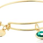 Alex and Ani Birthstones Expandable Bangle for Women, Crystal Charm for Every Month, Shiny Finish, 2 to 3.5 in